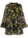 Anjuna Lara Floral-print Dress In Black