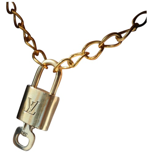 Pre-Owned Louis Vuitton Lockit Gold Metal Necklace | ModeSens