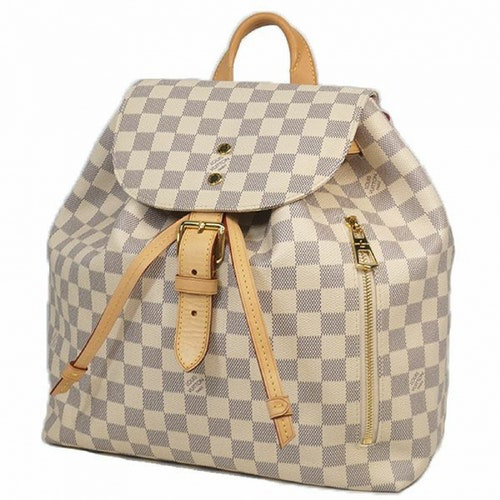 Pre-Owned Louis Vuitton Sperone Backpack White Cloth Backpack | ModeSens