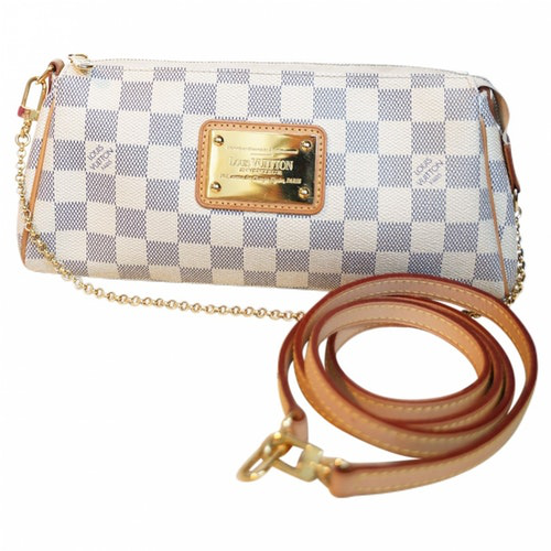 Pre-Owned Louis Vuitton Eva White Cloth Clutch Bag | ModeSens