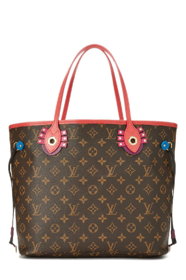 Pre-Owned Louis Vuitton Pink Monogram Totem Neverfull Mm Nm | ModeSens