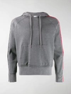 Thom Browne Interlock Rwb Stripe Hoodie In Grey