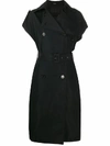 GIVENCHY GIVENCHY WOMEN'S BLACK COTTON TRENCH COAT,BW009B12UL001 38