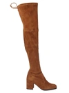 Stuart Weitzman 'tieland' Stretch Suede Thigh High Boots In Tan