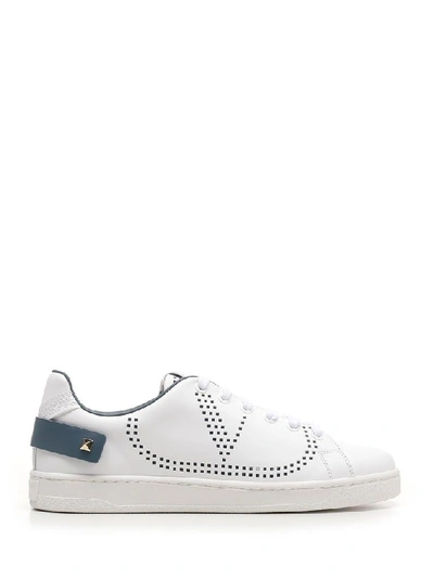 Valentino Garavani Garavani Backnet Leather Sneakers In White