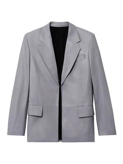 Proenza Schouler Leather Oversized Blazer In Grey