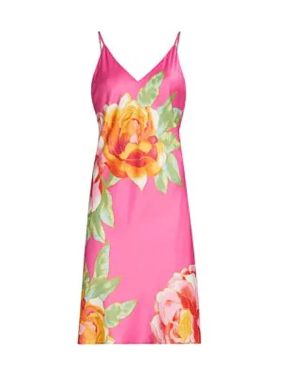 Natori Serafina Floral Print Slip Nightgown In Azalea