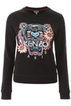 KENZO SWEATSHIRT WITH TIGER PASSION FLOWER EMBROIDERY