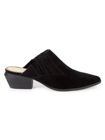 Splendid Hailee Suede Mules In Black Suede