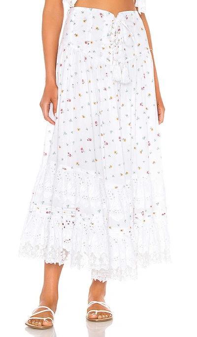 Place Nationale L'etage Floral Print Tiered Maxi Skirt In Floral Cotton