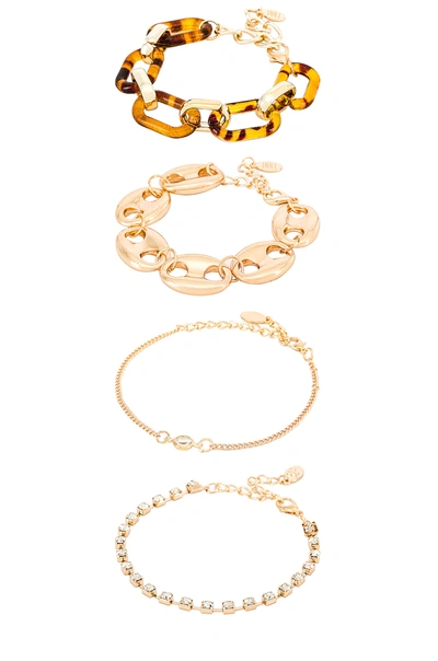 8 Other Reasons Nadia Set Of 4 Bracelets In Gold