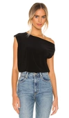 Norma Kamali X Revolve Drop Shoulder Top In Black