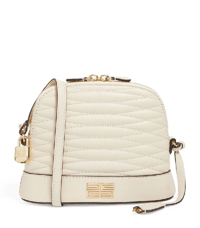 Sandro Quilted Leather Cross-body Bag In Ecru