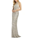 MAC DUGGAL SCALLOPED-SEQUINNED GOWN