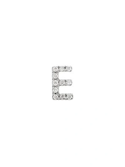 Nephora Women's 14k White Gold & 0.04 Tcw Diamond Initial A Single Stud Earring In Letter E