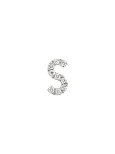 Nephora Women's 14k White Gold & 0.04 Tcw Diamond Initial A Single Stud Earring In Letter S