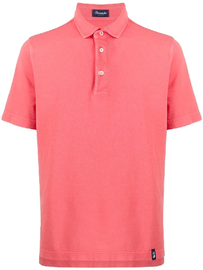 Drumohr Short-sleeved Plain Polo Shirt In Pink