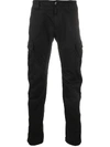 C.p. Company Tapered Cargo Trousers In Black