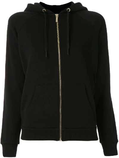 Armani Exchange Zipped-up Hoodie In Black