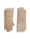 Surell Toscana Fur-trim Gloves In Light Beige