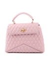 BALLANTYNE DIAMOND QUILTED LEATHER BAG IN PINK,QLB955 ULEY2 11201