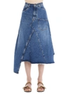 LOEWE LOEWE ASYMMETRIC DENIM MIDI SKIRT