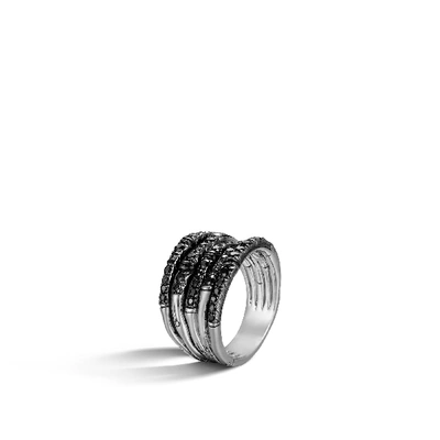 John Hardy Women's Bamboo Sterling Silver & Black Sapphire Lava Wide Ring In Silver-tone