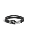 John Hardy Men's Sterling Silver Classic Chain Hook Station Bracelet In Black