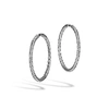 John Hardy Carved Chain Medium Hoop Earring In Silver