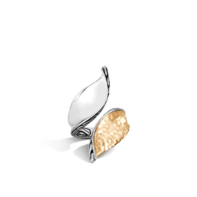 John Hardy Classic Chain Wave Bypass Ring In Sterling Silver And 18k Gold