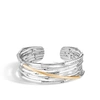 John Hardy Bamboo 18k Yellow Gold & Sterling Silver Flex Cuff In Sterling Silver And 18k Gold