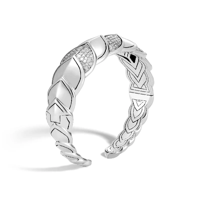 John Hardy Legends Naga Flex 6.75 Cuff Bracelet In White Diamond