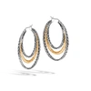 John Hardy Classic Chain Medium Hoop Earring In Sterling Silver And 18k Gold