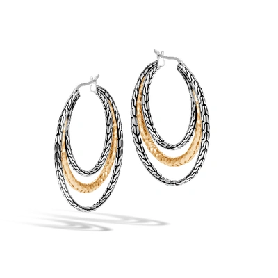 John Hardy Classic Chain Medium Hoop Earring In Sterling Silver And 18k Gold