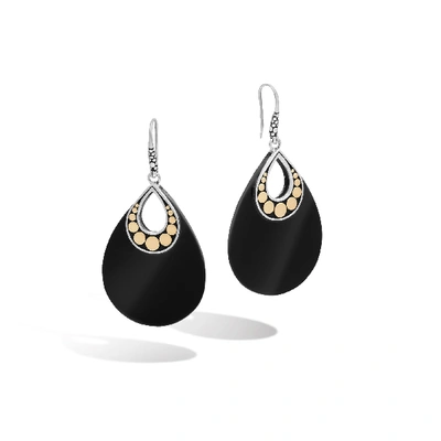 John Hardy Dot Teardrop Earring In Treated Black Onyx