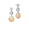 John Hardy Dot Triple Drop Earring In Sterling Silver/yellow Gold