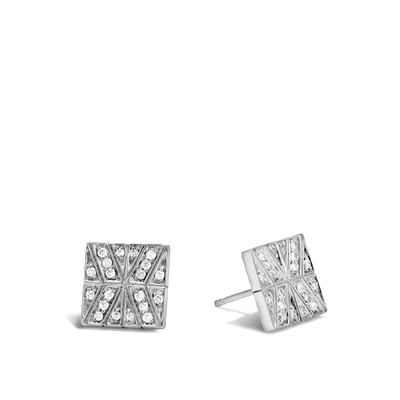 John Hardy Modern Chain Stud Earring In White Diamond