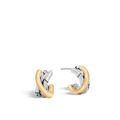 John Hardy Bamboo Small J Hoop Earring In Sterling Silver/yellow Gold