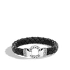 John Hardy Leather 12mm Ring Clasp Bracelet In Silver