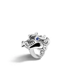 John Hardy Sterling Silver Naga Ring With Black Sapphire, Black Spinel And Blue Sapphire Eyes In Black Spinel