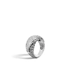 John Hardy Classic Chain Overlap Ring In White Diamond