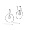 John Hardy Dot Sterling Silver Interlink Hammered Hoop Drop Earrings In Silver