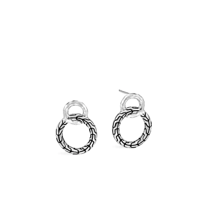 John Hardy Carved Chain Interlocking Stud Earring In Silver