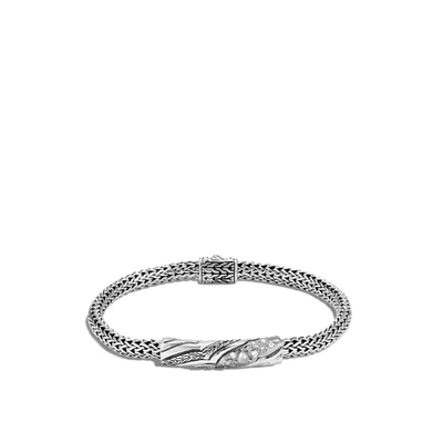 John Hardy Lahar 5mm Station Bracelet In White Diamond