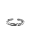 John Hardy 'lahar' Diamond Silver Medium Kick Cuff In White Diamond