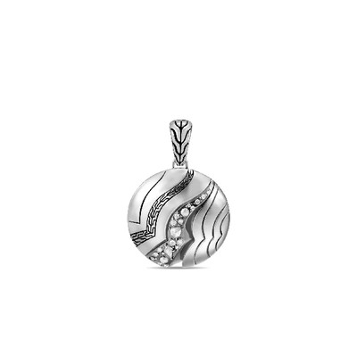 John Hardy Sterling Silver White & Gray Diamond Pendant In White Diamond