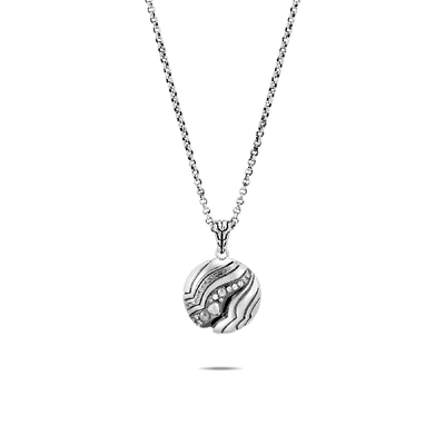 John Hardy Sterling Silver White & Gray Diamond Pendant Necklace, 18 In White Diamond