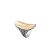 John Hardy Classic Chain Hammered 18k Gold Saddle Ring In Multicolor