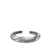 John Hardy Lahar Silver 12mm Small Kick Cuff With Blue Sapphire In Blue Sapphire