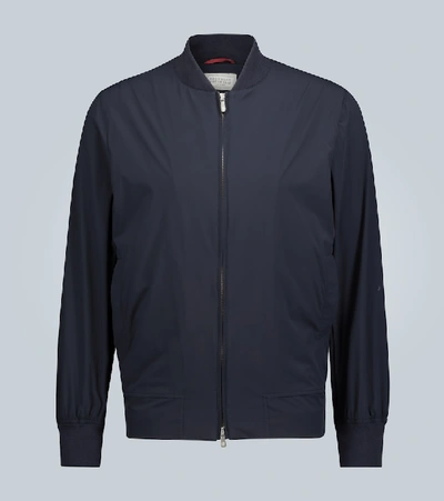 Brunello Cucinelli Technical Zip-up Jacket In Blue